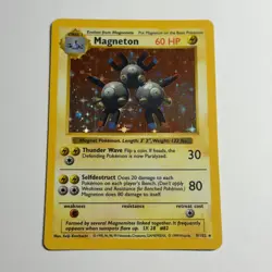 Pokemon TCG Magneton Holo Rare Base Set 9/102 WOTC Vintage 1999 - Image 1
