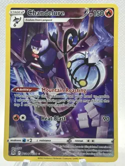 Pokemon TCG Chandelure TG03/TG30 SWSH Lost Origin Trainer Gallery Full Art Rare - Image 1