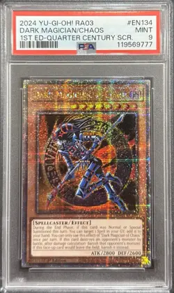2024 PSA 9 YUGIOH RA03 QCR SECRET RARE DARK MAGICIAN OF CHAOS 🔮 - Image 1