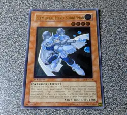 Yu-Gi-Oh! Elemental Hero Bubbleman CRV-EN014 Ultimate Rare 1st Edition MP - Image 1