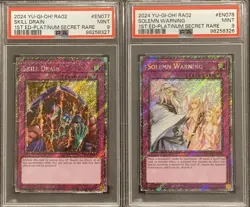 2024 PSA 9 YUGIOH 25TH PLATINUM SECRET RARE SKILL DRAIN & SOLEMN JUDGMENT SET - Image 1