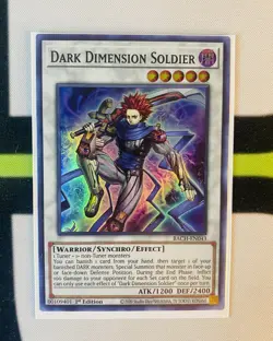 Yugioh! Dark Dimension Soldier - BACH-EN043 - Super Rare - 1st Edition Near Mint - Image 1