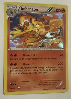 Pokemon TCG Infernape 20/114 XY-Steam Siege Reverse Holo Card NM/M - Image 2