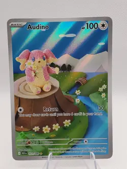 Pokemon TCG Audino 2025 Holo Black Bolt Illustration Rare Card 151/086 NM - Image 1