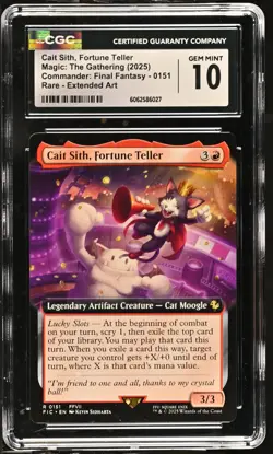 CAIT SITH, FORTUNE TELLER Final Fantasy Extended Art Rare CGC 10 MTG - Image 1