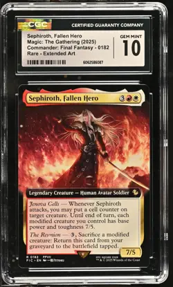 SEPHIROTH, FALLEN HERO Final Fantasy Extended Art Rare CGC 10 MTG - Image 1