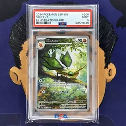 PSA 9 MINT 2024 Pokemon Surging Sparks VIBRAVA #206 Illustration Rare - Image 2