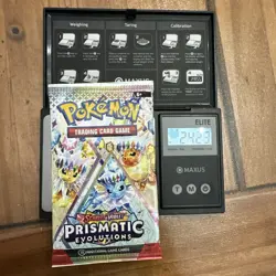 Pokemon Prismatic Evolutions Booster Pack -HEAVY 24.23g- Possible Demi/God Pack! - Image 1
