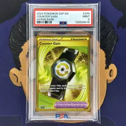 PSA 9 MINT 2024 Pokemon Surging Sparks COUNTER GAIN #249 Hyper Rare - Image 2