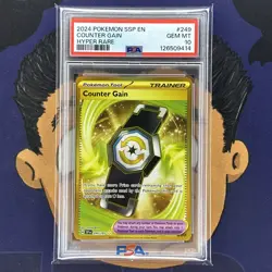 💎PSA 10 GEM 2024 Pokemon Surging Sparks COUNTER GAIN #249 Hyper Rare - Image 2