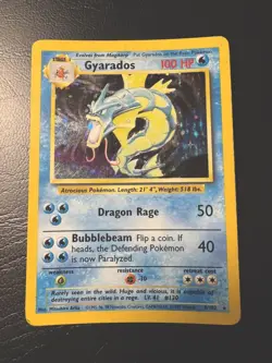 Pokemon Gyrados Holo Base Set #6/102 Unlimited Rare LP Condition - Image 1