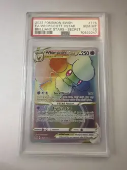 💎PSA 10 GEM MINT 2022 Pokemon Brilliant Stars WHIMSICOTT VSTAR #175 Full Art - Image 1