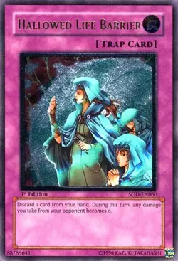 Yugioh! HP Hallowed Life Barrier - SOD-EN060 - Ultimate Rare - Unlimited Edition - Image 1
