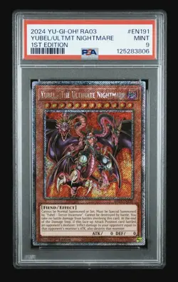 PSA 9 - Yubel The Ultimate Nightmare RA03-EN191 Platinum Rare 1st Ed. Yugioh! - Image 1