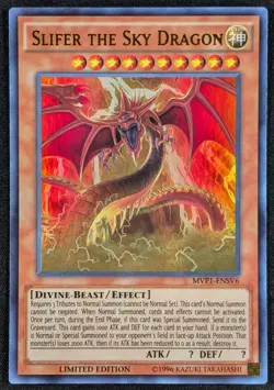 Slifer the Sky Dragon 1996 Limited Ed Ultra Rare Yugioh Card MVP1-ENSV6 (NM) - Image 1
