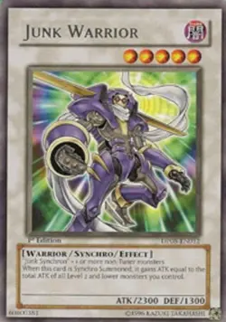 Yugioh! HP Junk Warrior - DP08-EN012 - Rare - Unlimited Edition Heavily Played, - Image 1