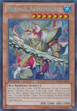 Yugioh! HP Mermail Abyssmegalo - ABYR-EN020 - Secret Rare - 1st Edition Heavily - Image 1