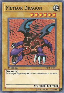 Yugioh! HP Meteor Dragon - PRC1-EN001 - Super Rare - 1st Edition Heavily Played, - Image 1