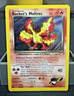Pokemon TCG Rockets Moltres Holo Rare Card 12/132 Gym Heroes Set - Image 1