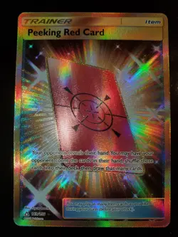 Peeking Red Card 169/156 Secret Rare Pokemon TCG Ultra Prism Card NM Near Mint - Image 2