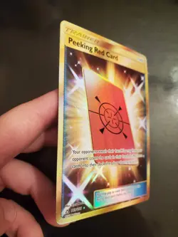 Peeking Red Card 169/156 Secret Rare Pokemon TCG Ultra Prism Card NM Near Mint - Image 3