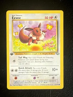 Pokemon TCG Eevee Jungle 1st Edition Card 51/64, Regular Common, Near Mint - Image 1