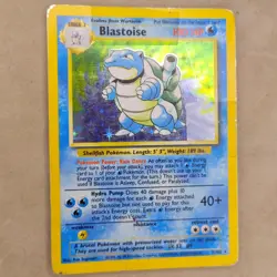 Blastoise 2/102 Base Set Holo Vintage Pokemon Card Damaged HP Heavily Played - Image 1