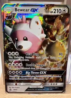Bewear GX Pokemon Card TCG Black Star Promo SM34 Promo Holo MP - Image 1
