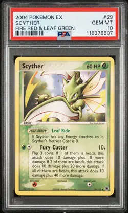 2004 POKEMON EX FIRE RED & LEAF GREEN #29 SCYTHER PSA 10 - Image 1
