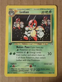 Pokemon Ledian 39/111 Neo Genesis 1st Edition LP See Pictures - Image 1