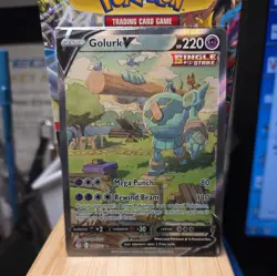 Pokemon TCG Golurk V 182/203 Evolving Skies Alt Art NM/M Full Art Ultra Rare - Image 1