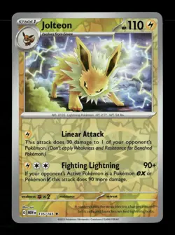 Jolteon Reverse Holo Rare SV: Scarlet & Violet 151 135/165 NM Pokemon NM - Image 1