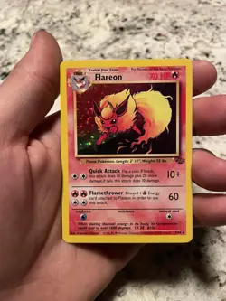 Pokemon TCG Flareon Jungle 3/64 Holo Unlimited Holo Rare WOTC - Image 1