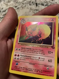 Pokemon TCG Flareon Jungle 3/64 Holo Unlimited Holo Rare WOTC - Image 3