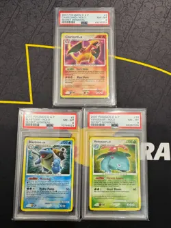 2007 Pokemon D&P Secret Wonders Charizard Blastoise Venusaur PSA 8 - Image 1