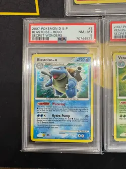 2007 Pokemon D&P Secret Wonders Charizard Blastoise Venusaur PSA 8 - Image 3