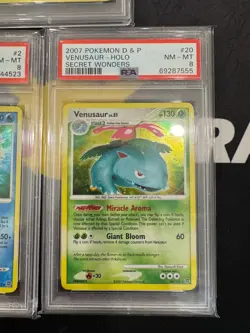 2007 Pokemon D&P Secret Wonders Charizard Blastoise Venusaur PSA 8 - Image 4