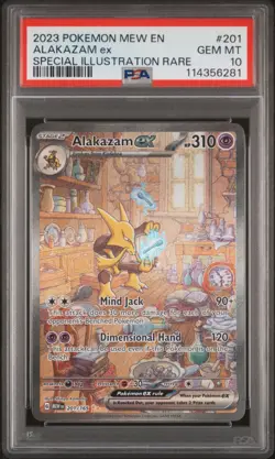 2023 POKEMON MEW EN-151 SPECIAL ILLUSTRATION RARE #201 ALAKAZAM EX PSA 10 - Image 1