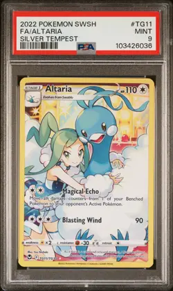 2022 POKEMON SWORD & SHIELD SILVER TEMPEST #TG11 FULL ART/ALTARIA PSA 9 - Image 1