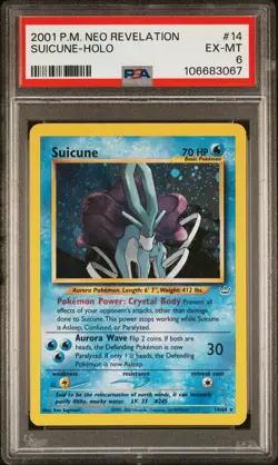 2001 POKEMON NEO REVELATION #14 SUICUNE-HOLO PSA 6 - Image 1