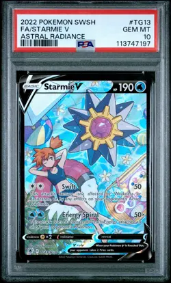 2022 POKEMON SWORD & SHIELD ASTRAL RADIANCE #TG13 FULL ART/STARMIE V PSA 10 - Image 1