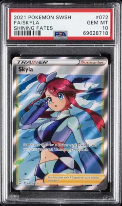 2021 POKEMON SWORD & SHIELD SHINING FATES #072 FULL ART/SKYLA PSA 10 - Image 1