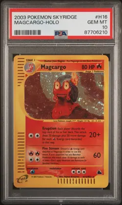 2003 POKEMON SKYRIDGE #H16 MAGCARGO-HOLO PSA 10 - Image 1