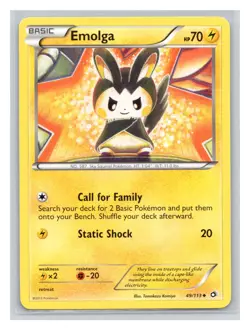 Pokemon TCG Emolga 49/113 Legendary Treasures Normal LP - Image 1