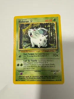 Nidoran 82/130 Pokemon Base Set 2 Mint/NM Vintage Rare Card 1999/2000 TCG - Image 1