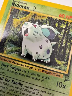 Nidoran 82/130 Pokemon Base Set 2 Mint/NM Vintage Rare Card 1999/2000 TCG - Image 3