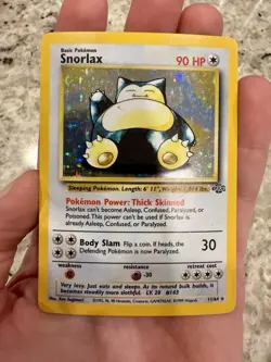 Snorlax Holo Pokemon Card 11/64 Jungle Set 90 HP Rare Vintage LP - Image 1