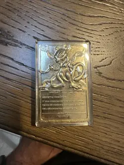 1999 Burger King Limited Edition Pokemon Trading Card 23K Gold Plated Mewtwo - Image 2