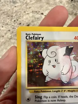 Clefairy Pokemon Card 5/102 Holographic Base Set 1999 Vintage LP - Image 2
