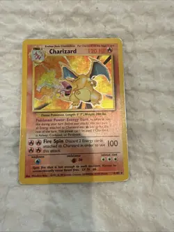 Pokemon Charizard 4/102 Holo Base Set Trading Card Game 1999 Rare Card Vintage. - Image 3